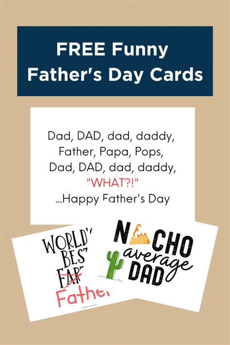 FREE Printable Funny Father's Day Cards - All My Good Things