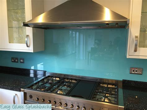 Easy Splashbacks | Home | Glass splashback, Blue backsplash kitchen ...