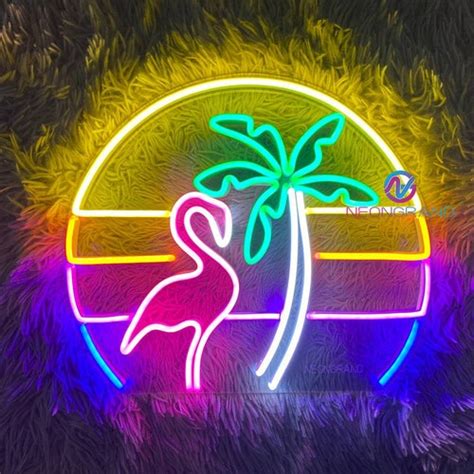 Neon Palm Tree Sign US STOCK AVAILABLE Flamingo Neon Sign - Etsy