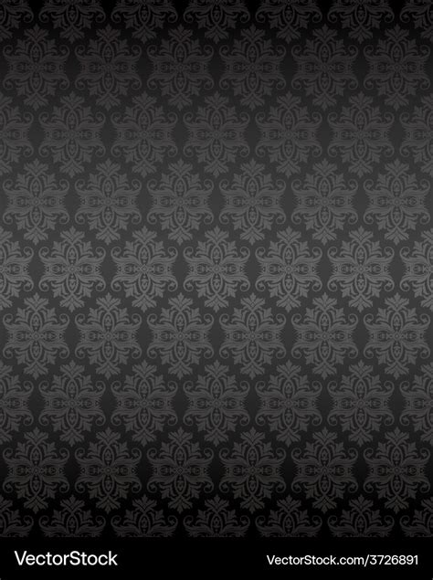 Luxury seamless black floral wallpaper Royalty Free Vector