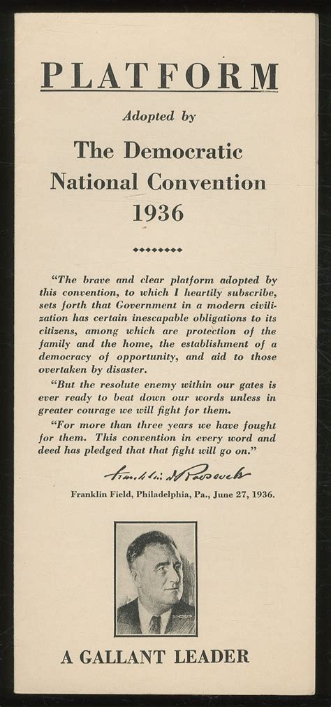 Pamphlet : Platform Adopted by the Democratic National Convention 1936 | Franklin D. ROOSEVELT