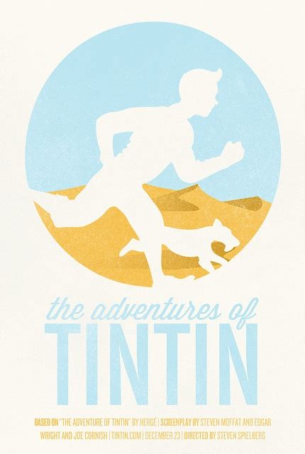 Tintin - Poster 1 | Tintin, Movie posters design, Typographic poster design