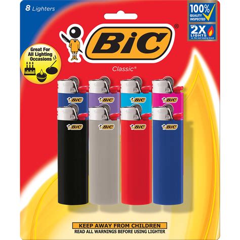 BIC Classic Lighter, Assorted Colors, 8-Pack (colors may vary ...