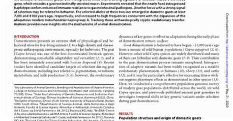 The origin of domestication genes in goats