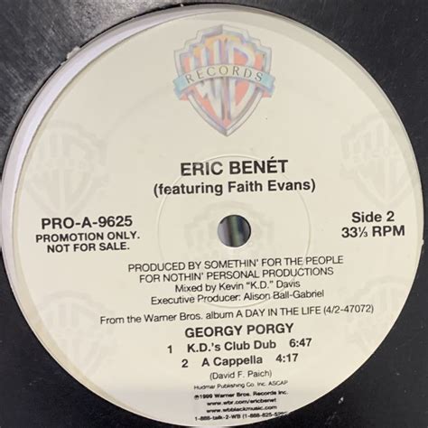 Eric Benet feat. Faith Evans - Georgy Porgy (12'') - FATMAN RECORDS