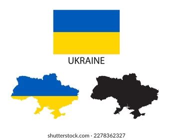 Ukraine Flag Map Illustration Vector Stock Vector (Royalty Free ...