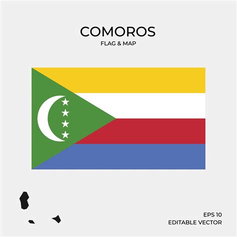 Comoros flag and map 2046103 Vector Art at Vecteezy