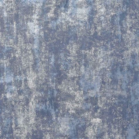 Arthouse Stone Concrete Industrial Navy Blue Silver Wallpaper