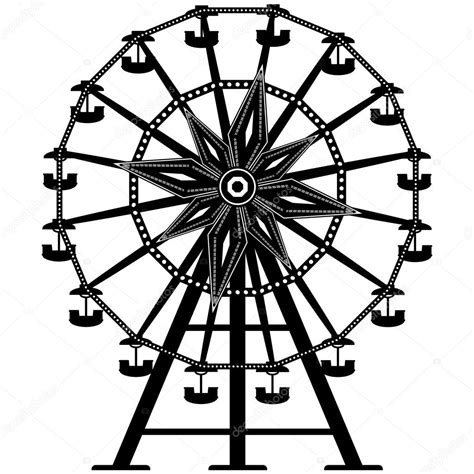 Ferris wheel vector silhouette Stock Vector by ©lhfgraphics 14171333