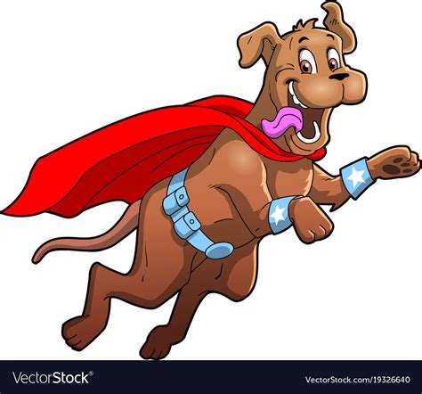 Dog superhero pet cartoon clipart Royalty Free Vector Image