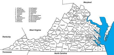Printable Virginia County Map Web Map Of Virginia Counties And Independent Cities, Svg Format ...