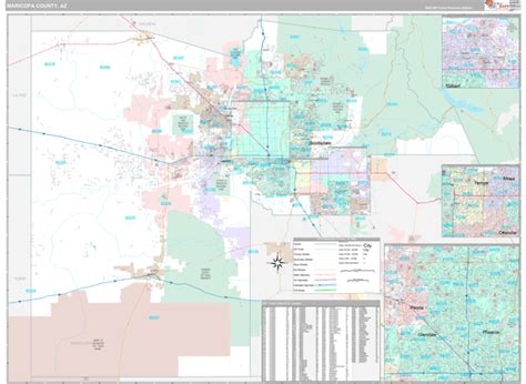 Maricopa County, AZ Wall Map Premium Style by MarketMAPS - MapSales