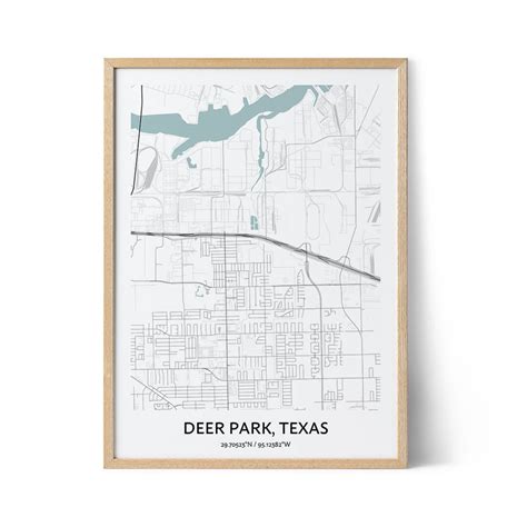 Deer Park Map Poster - Your City Map Art - Positive Prints