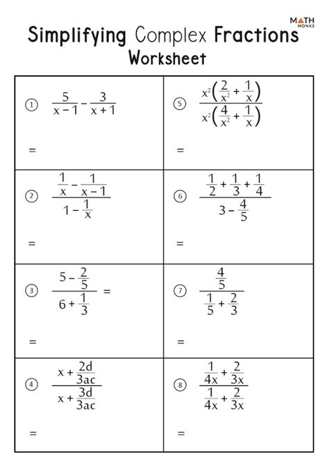 Simplifying Fractions Worksheets - Math Monks