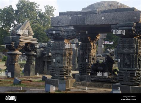 Ruins, Temple complex, Warangal fort, Warangal, Telangana, India Stock ...