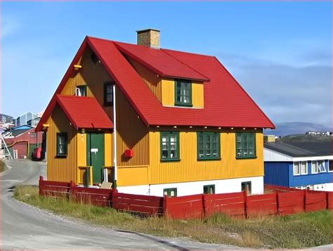 New home designs latest.: Colourful houses in greenland.