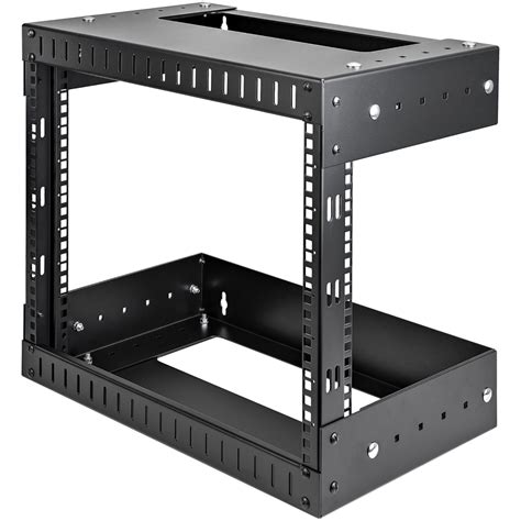 8U 19″ Wall Mount Network Rack – Adjustable Depth 12-20″ 2 Post Open Frame Server Room Rack for ...