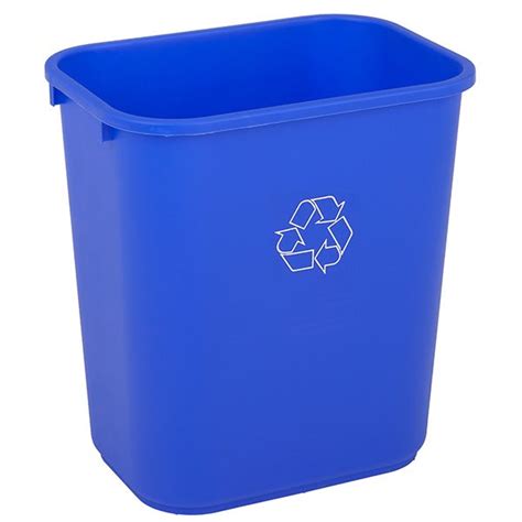 Commercial Rectangle Recycling Wastebasket 28-1/8 qt. Blue • CCP