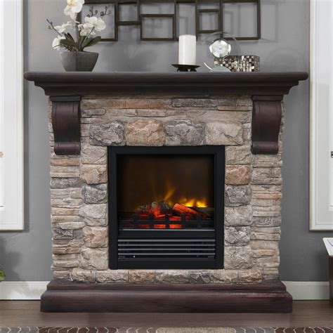 Electric Faux Stone Fireplace | FIREPLACE DESIGN IDEAS