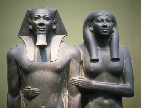 King Menkaure (Mycerinus) and his Queen, Kha-merer-nebty II (ca. 2548 ...