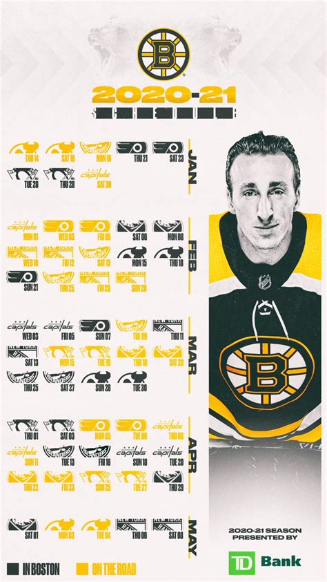 Boston Bruins Printable Home Schedule 2022-23