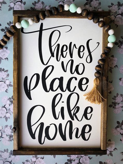 Wood signs | theres no place like home | farmhouse signs | rustic decor | home decor | signs ...