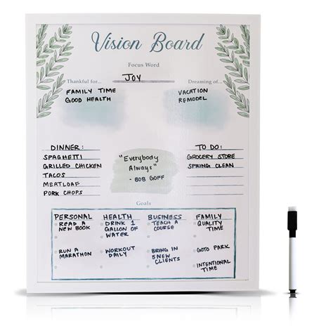 Buy Dry Erase Vision Board - Framed Dream Vision Board Wall Planner with Beautiful Watercolor ...