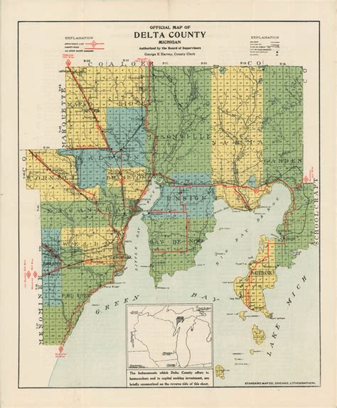 Offical Map of Delta County, Michigan | Curtis Wright Maps