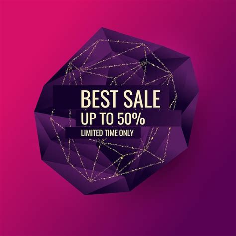 Premium Vector | Original sale poster for discount. abstract polygonal ...