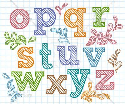 Transparent hand drawn font - multi-colored letters, download royalty-free vector clipart (EPS ...