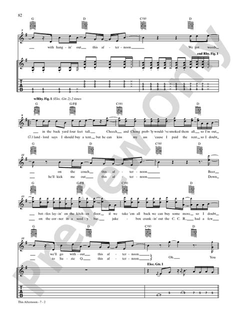 This Afternoon: Guitar: Nickelback - Digital Sheet Music Download