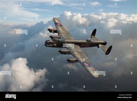 A depiction of the 460 Squadron Lancaster bomber W5005, AR-L, bearing ...