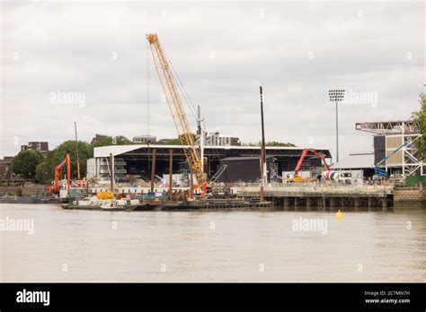 The Riverside Stand of Craven Cottage the home of Fulham Football Club ...