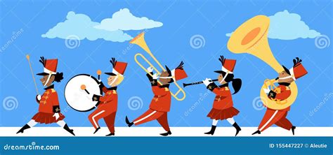 Marching Band Parade Cartoon Vector | CartoonDealer.com #155447227