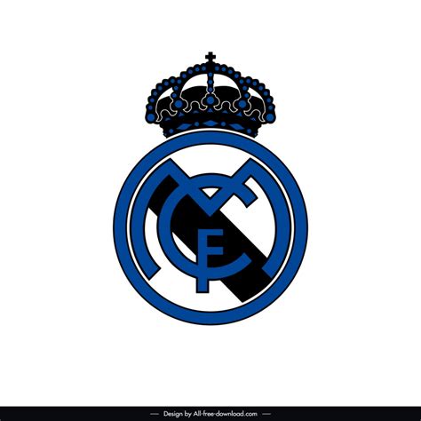 Real madrid logo template elegant black blue circle crown Vectors ...