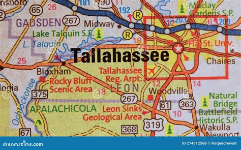 Map Image of Tallahassee, Florida Editorial Stock Photo - Image of tourism, florida: 274812568