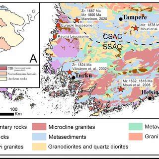 A: Simplified geological division of Fennoscandia. B: Simplified ...