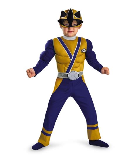 Power Ranger Samurai Gold Ranger Muscle Kids Costume - Superhero Costumes