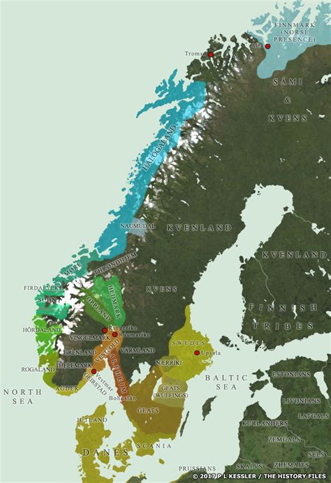 Map of Scandinavian Petty Kingdoms AD 800 Vikings, Gothic People ...