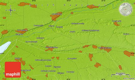 Physical Map of Kuban'