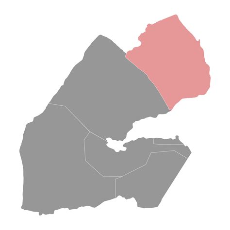 Obock region map, administrative division of Djibouti. Vector ...