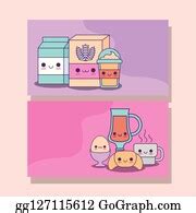 630 Kawaii Food Labels Cards Vector Design Clip Art | Royalty Free - GoGraph