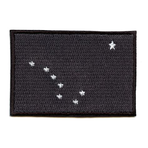 Alaska State Flag Grayscale Patch Embroidered Iron On