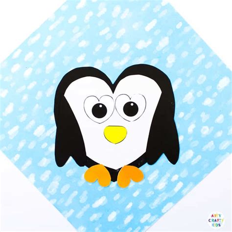 Penguin Heart Craft - Arty Crafty Kids