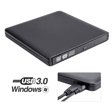 ROOFULL External DVD Drive USB 3.0 Slim Aluminum Portable CD DVD +/-RW Optical Drive Burner ...