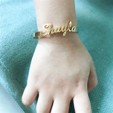 Personalized Name Bangles&Bracelet Baby Jewelry Custom Kids Name ...