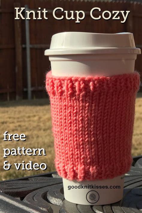 Don't you hate cold coffee? Keep it hot with my easy knit cup cozy pattern and tutorial video ...