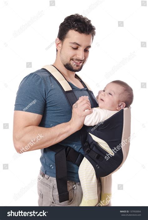 Isolated Father Carrying Little Baby. Stock Photo 137950004 : Shutterstock