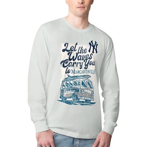 Margaritaville New York Yankees Silver Bus Waves Graphic Long Sleeve T ...