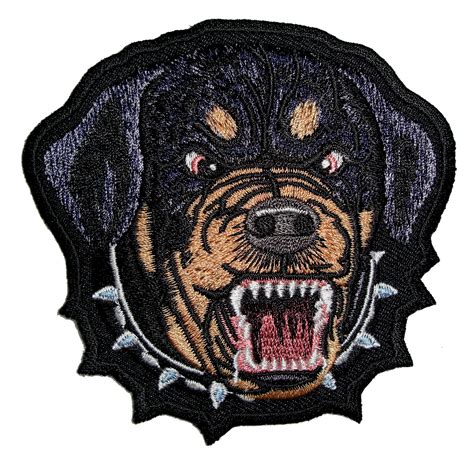 Mean Growling Rottweiler Dog Embroidered Biker Patch – Quality Biker ...